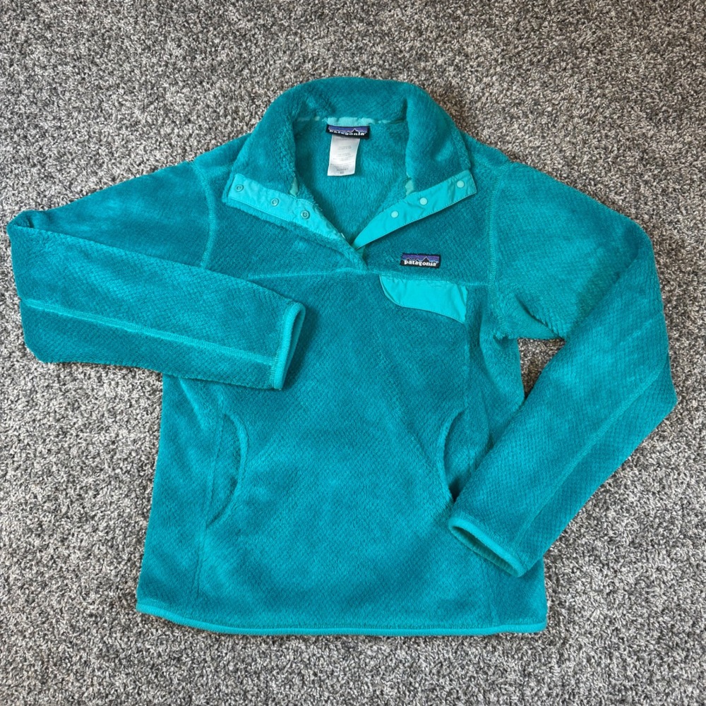 Patagonia Re-Tool Snap-T Synchilla Women XS Teal Blue Fleece Pullover Gorpcore